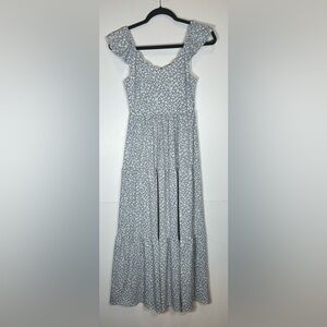 Monteau Light Blue Floral Maxi Dress. Size Small.